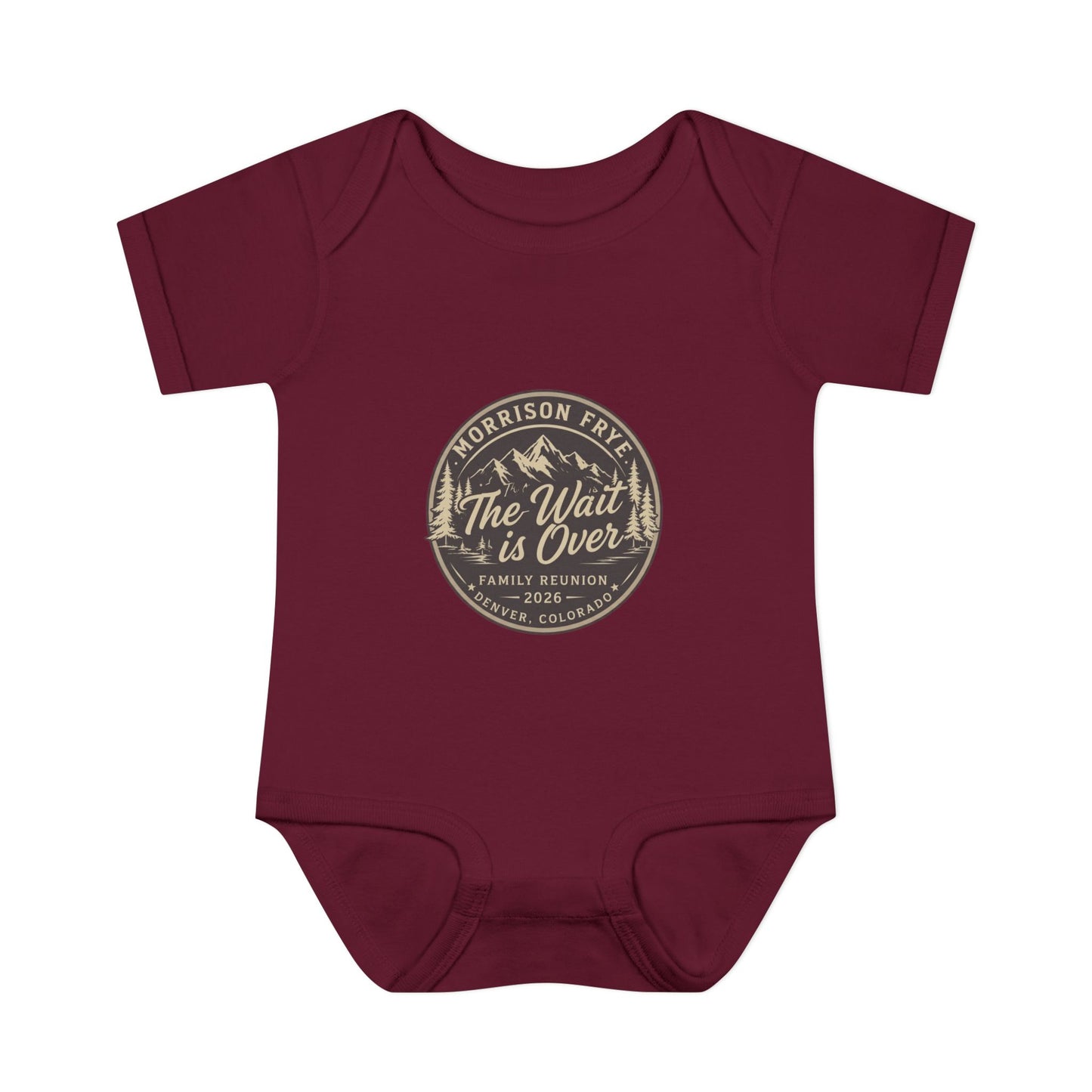 Morrison Frye Family Reunion 2026 Baby Onesie – “The Wait Is Over” | Denver, Colorado