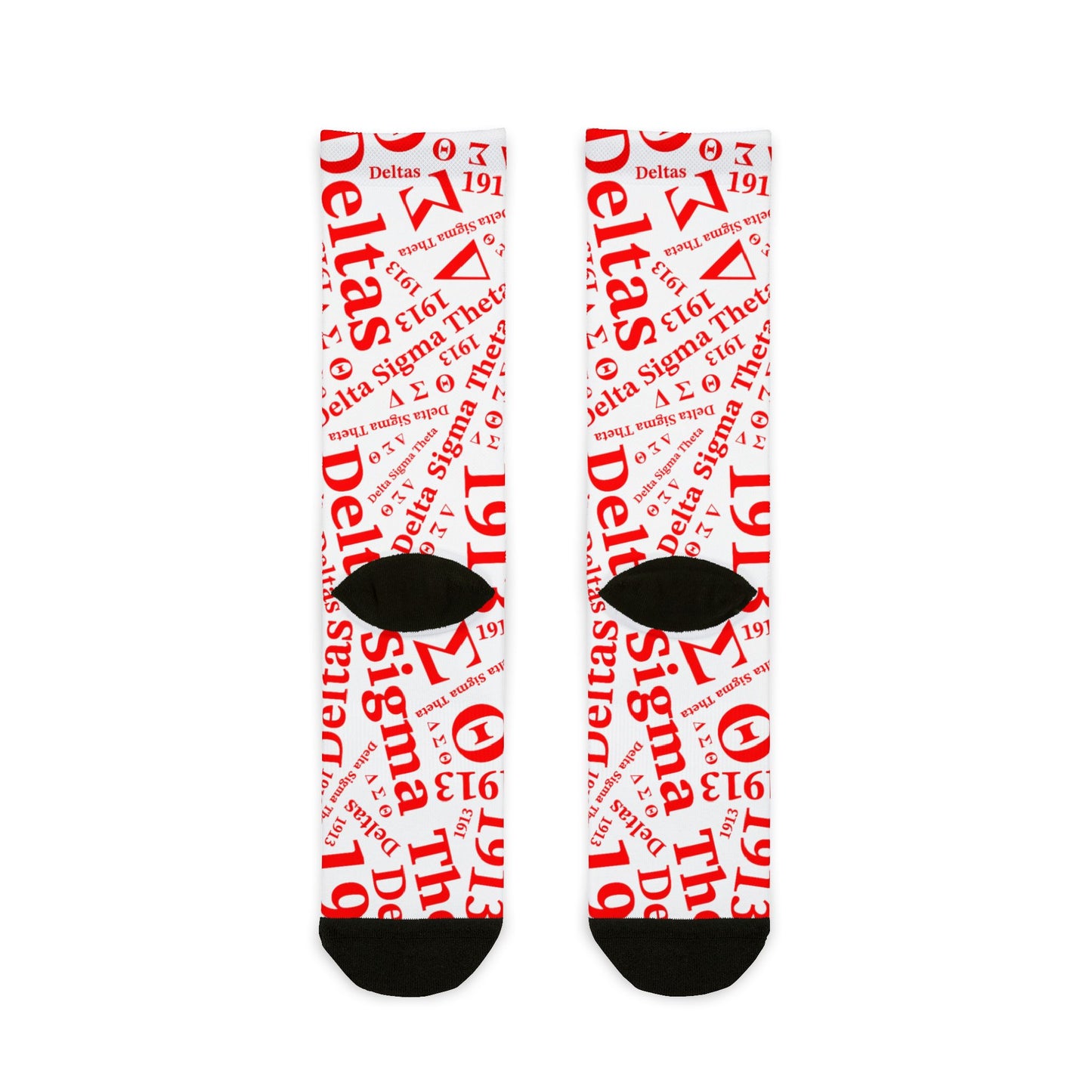 Delta Sigma Theta Greek Letters Pattern Crew Socks