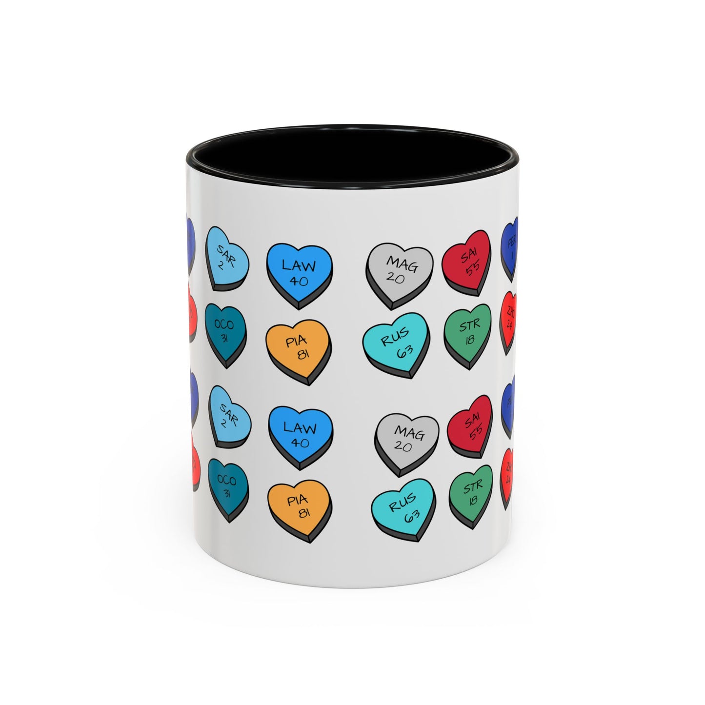 Formula 1 Drivers Candy Heart Accent Coffee Mug — Valentine’s Day Gift for F1 Fans (11/15oz)