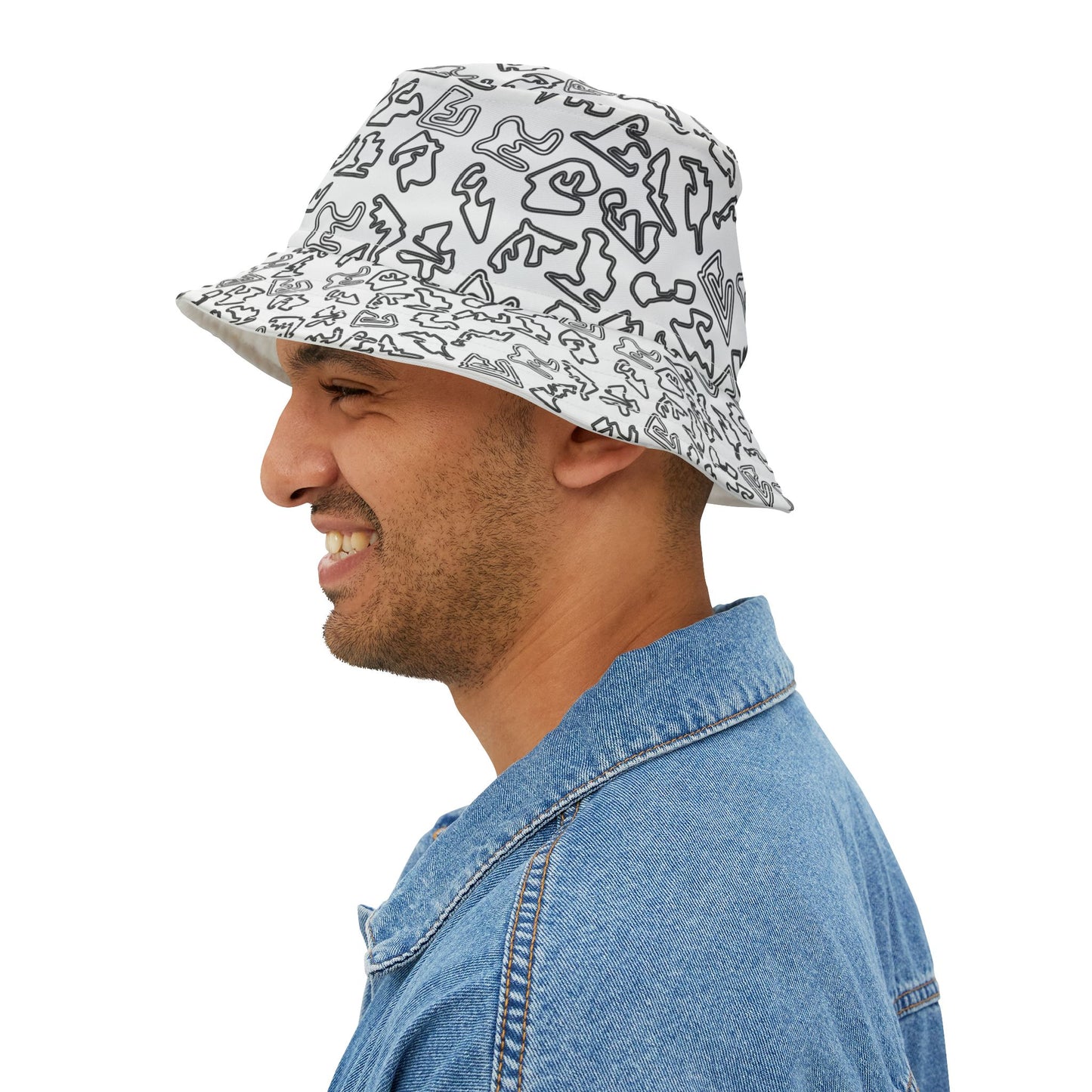 Formula 1 Racetrack Bucket Hat – White Adult Unisex Bucket Hat