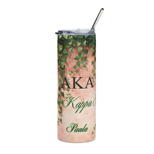 Alpha Kappa Alpha Sorority Personalized Ivy Tumbler | Black Greek Letter organizations | Sororities and Fraternities | 20oz Stainless Steel Tumbler