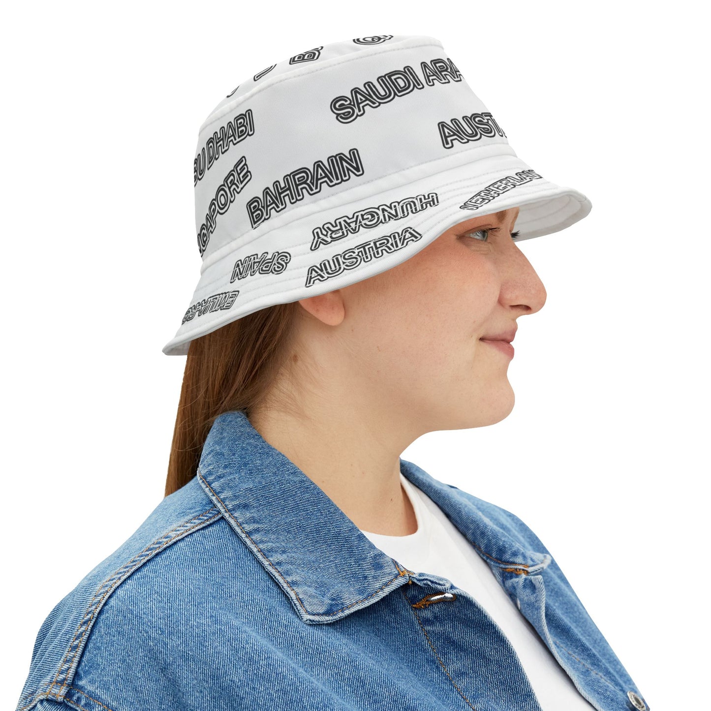 Formula 1 Motorsport Track Bucket Hat — White Racing Bucket Hat