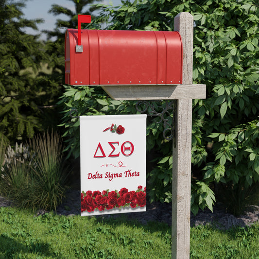 Delta Sigma Theta Sorority, Inc. Garden Flag Banner | Crimson Roses Design