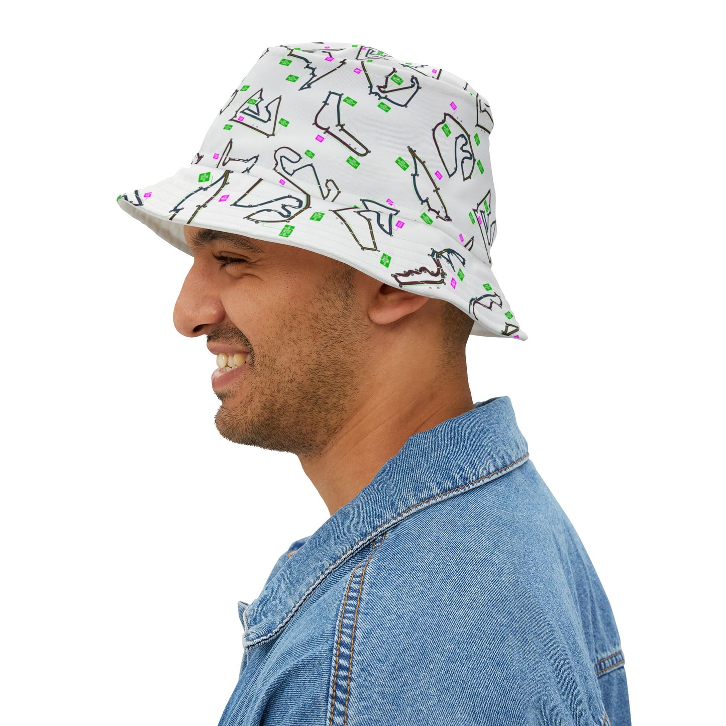 Formula 1 Racetrack Bucket Hat – White Adult Unisex Bucket Hat