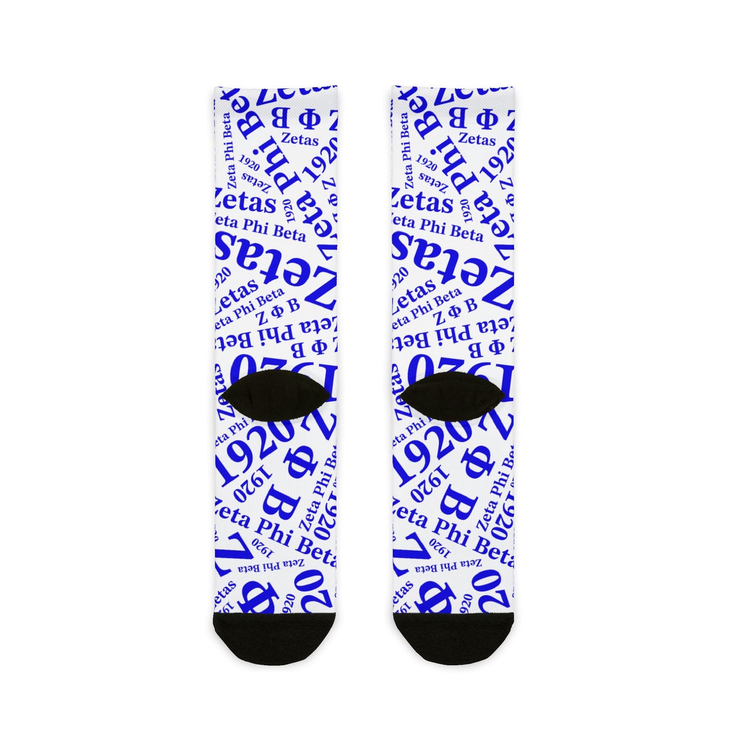Zeta Phi Beta Crew Socks — Greek Letters Pattern Sorority Gift