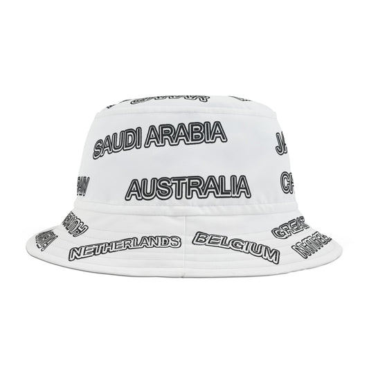 Formula 1 Racetrack Bucket Hat – White Adult Unisex Bucket Hat