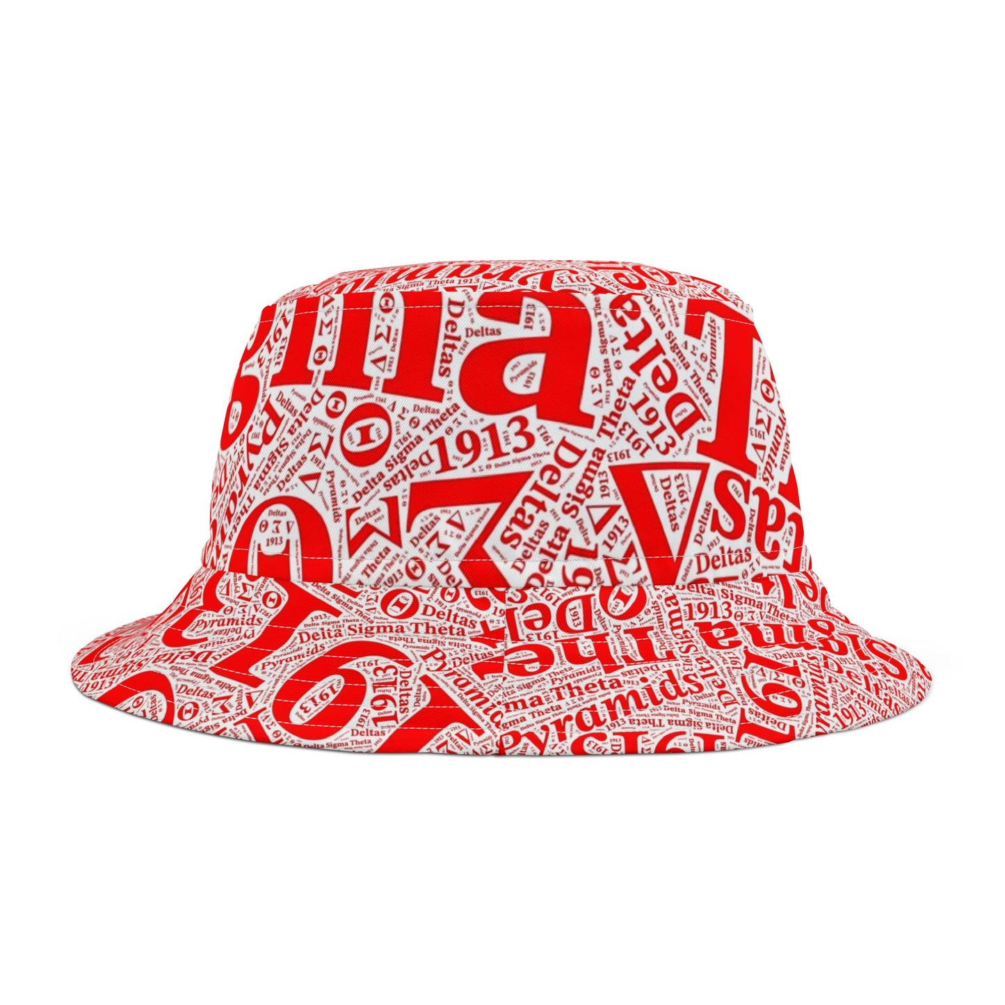 BGLO Collection Delta Sigma Theta (DST) Bucket Hat |  Delta Sigma Theta Sorority Diva Bucket Hat |  Red & White DST Bucket Hat