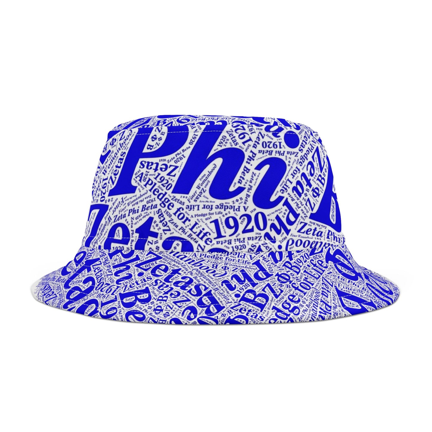 BGLO Collection Zeta Phi Beta (ZΦΒ)  Bucket Hat | Blue & White ZΦΒ Bucket Hat