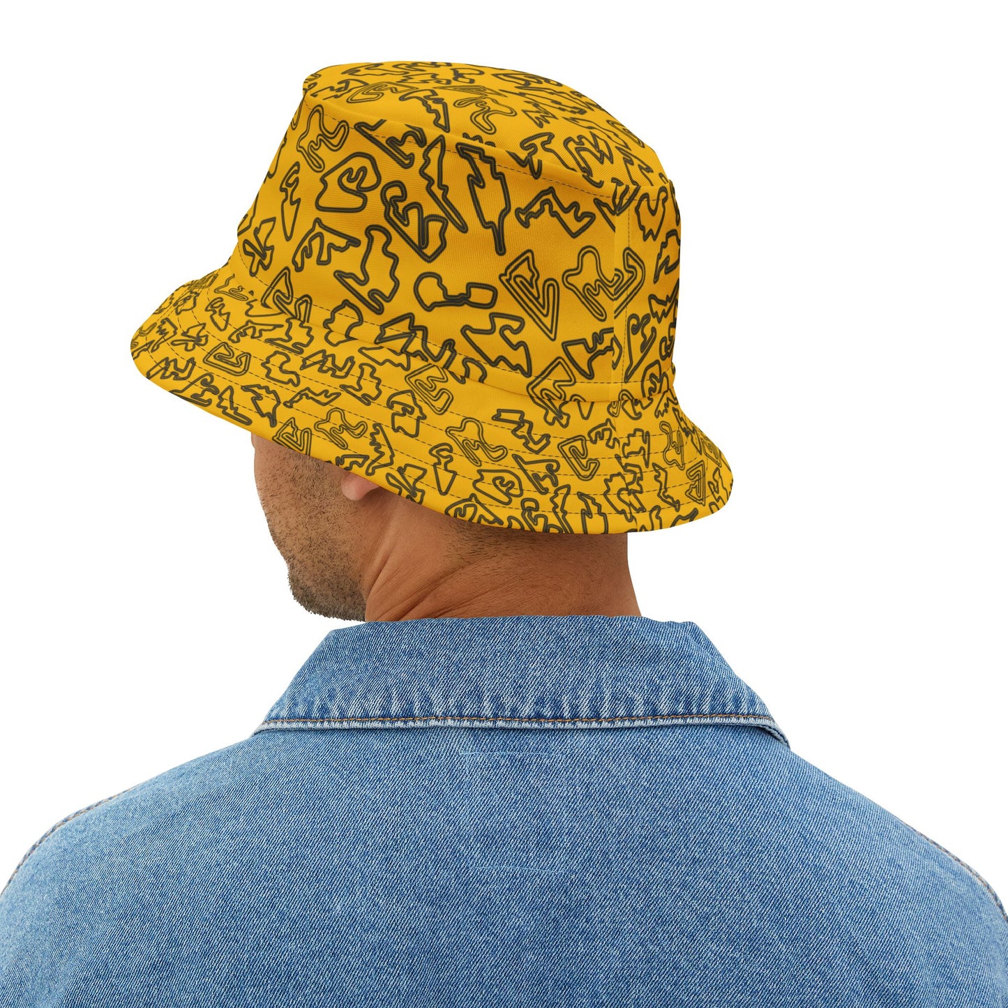 F1 Bucket Hat Motorsport Racetracks Yellow
