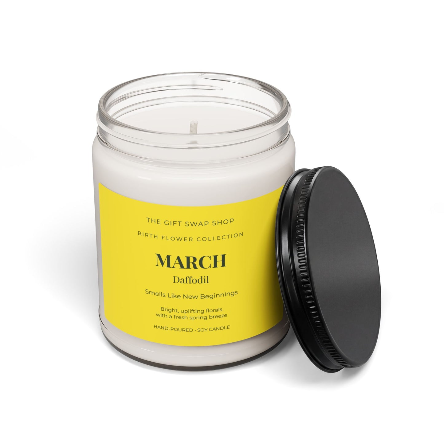 March Daffodil Scented Soy Candle — 9oz Birth Flower Candle (Smells Like New Beginnings)