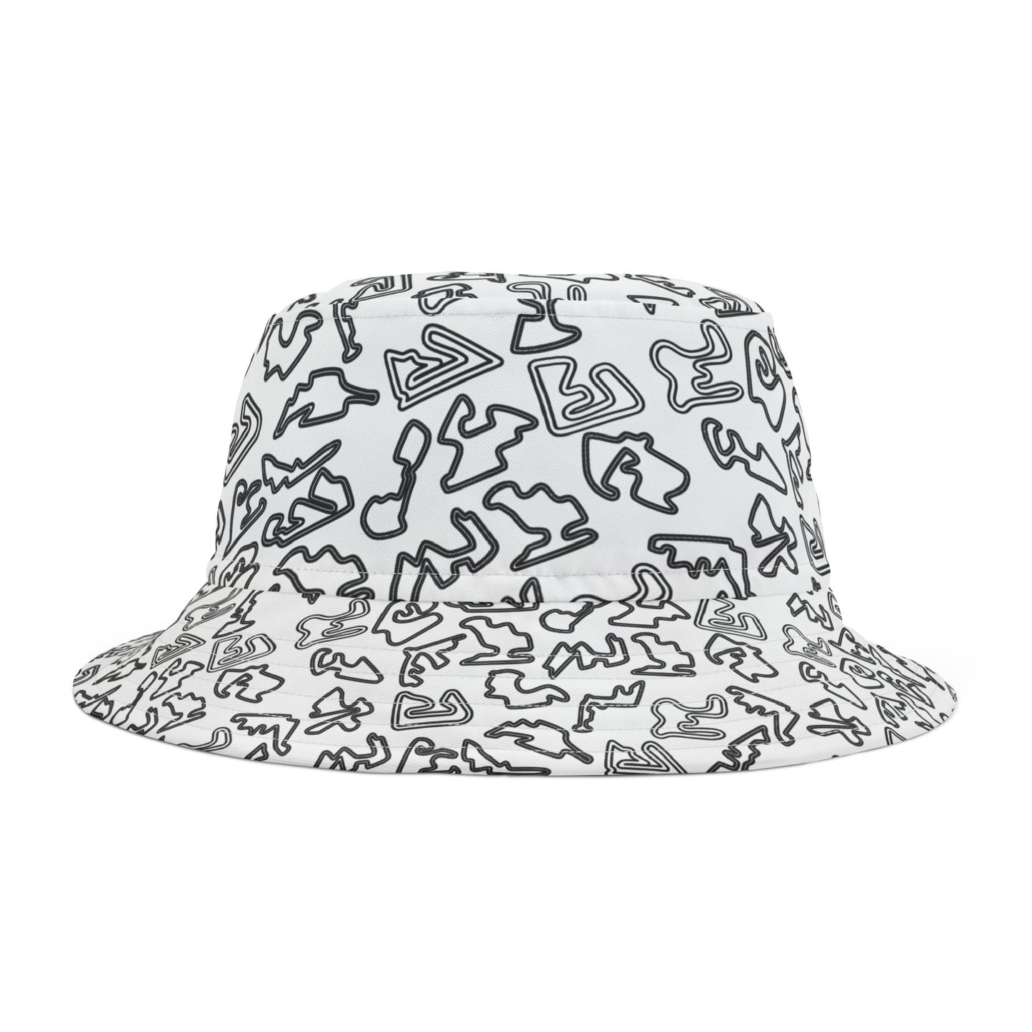 Motorsport Racetracks Hat White Adult Unisex Bucket Hat