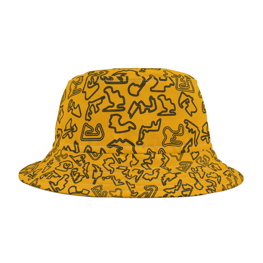 F1 Bucket Hat Motorsport Racetracks Yellow
