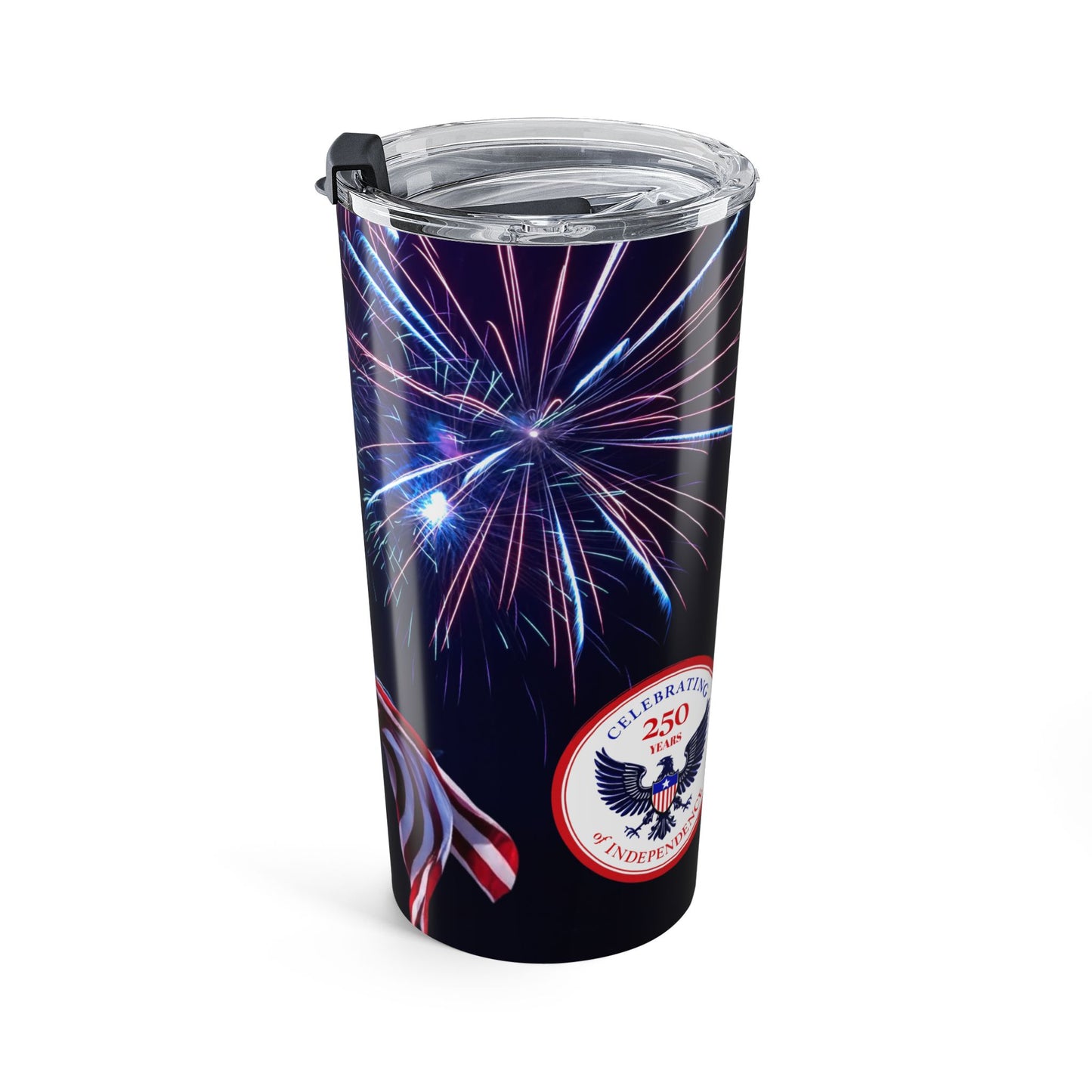 1776-2026 American Bald Eagle & Flag 20oz Tumbler | Fireworks Edition