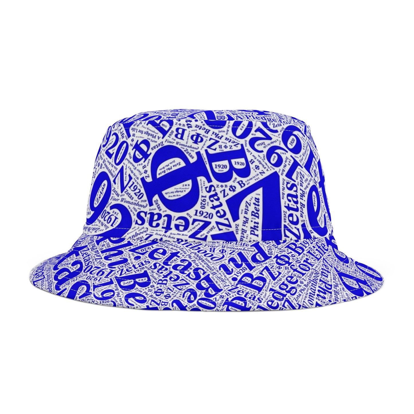 BGLO Collection Zeta Phi Beta (ZΦΒ)  Bucket Hat | Blue & White ZΦΒ Bucket Hat