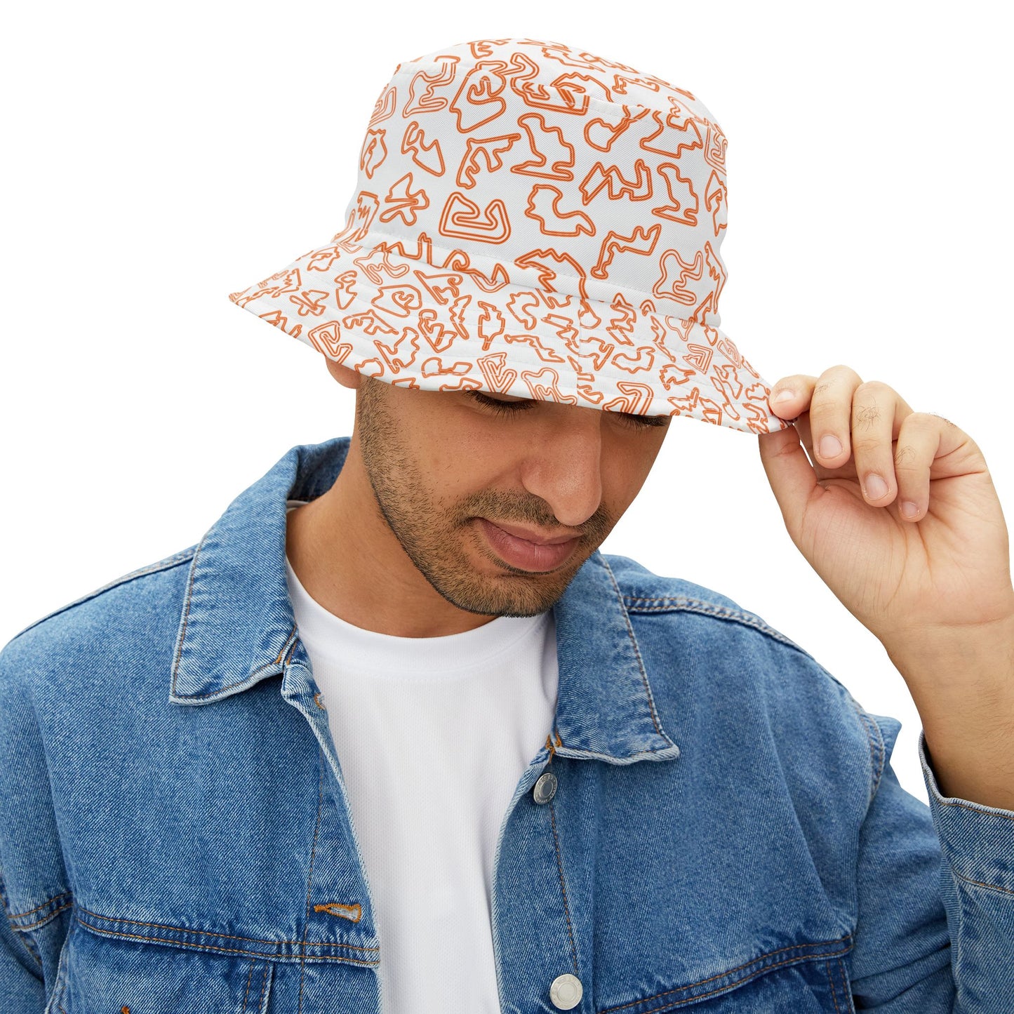 Formula 1 Racetrack Bucket Hat – Papaya Orange Adult Unisex Bucket Hat