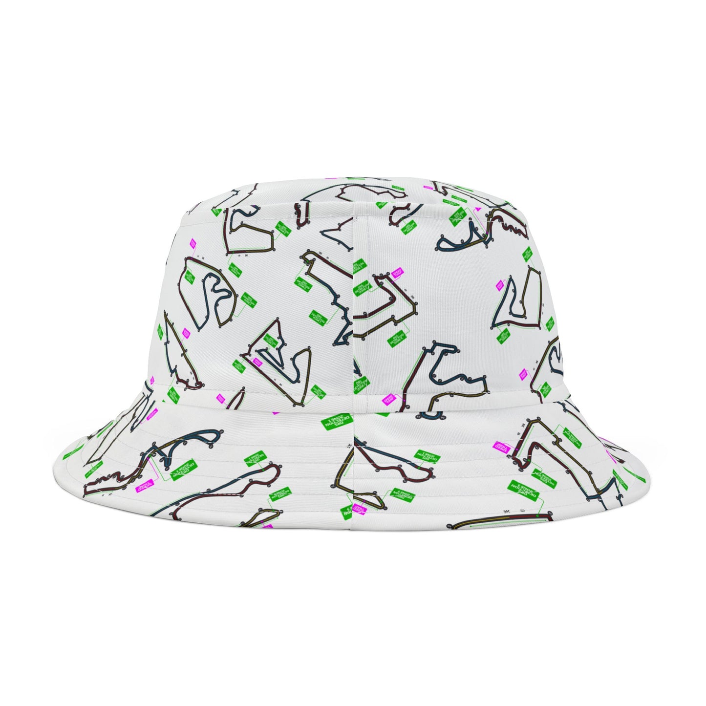 Formula 1 Racetrack Bucket Hat – White Adult Unisex Bucket Hat