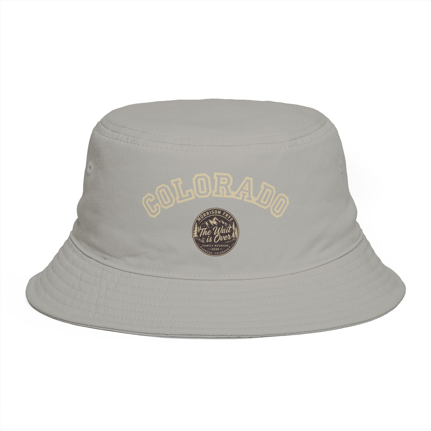 Morrison Frye Family Reunion 2026 Bucket Hat (Gold Letters) – Colorado Edition | “The Wait Is Over” | Denver, CO