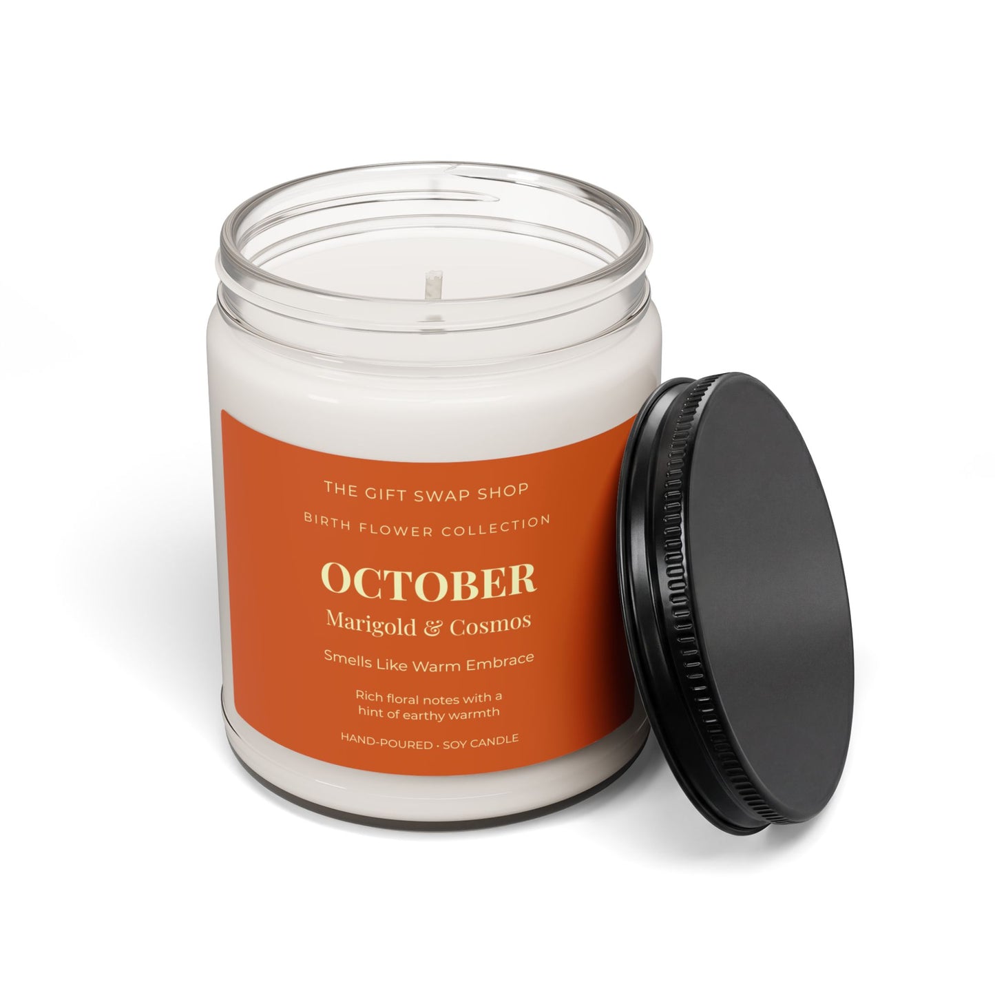 October Birth Flower Marigold & Cosmos  Soy Scented Candle (9oz)