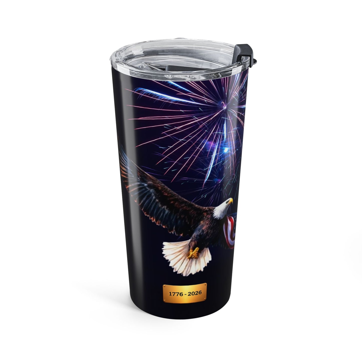 1776-2026 American Bald Eagle & Flag 20oz Tumbler | Fireworks Edition