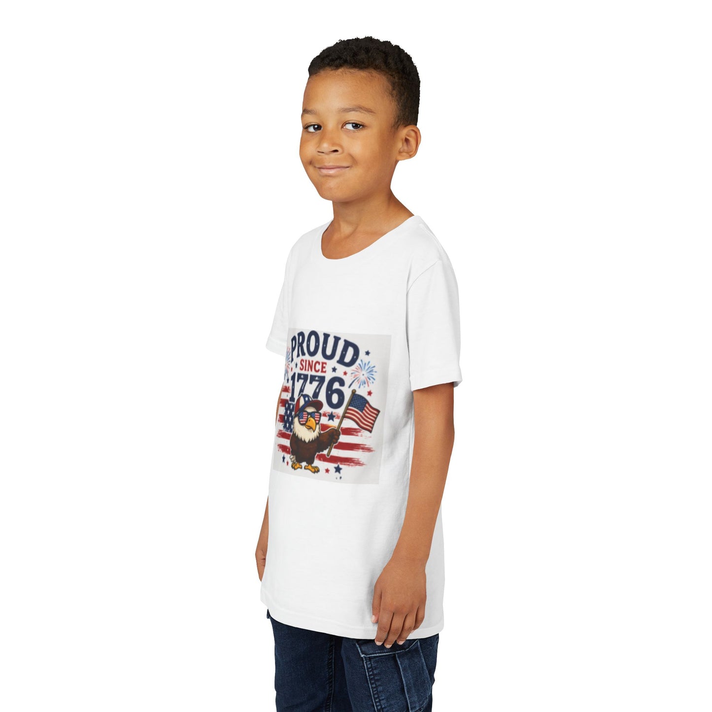 🇺🇸 250th Anniversary Youth Tee - "Proud Since 1776" Eagle American Flag 4th of July Youth Tee