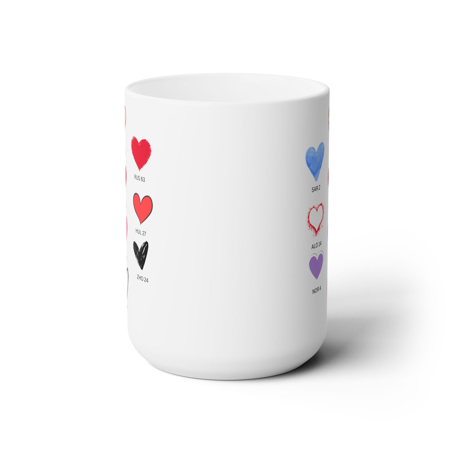 Formula 1 Drivers Hearts Ceramic Mug 15oz