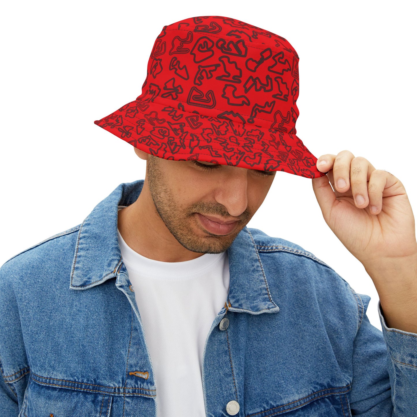 Formula 1 Racetrack Bucket Hat – Red Adult Unisex Bucket Hat