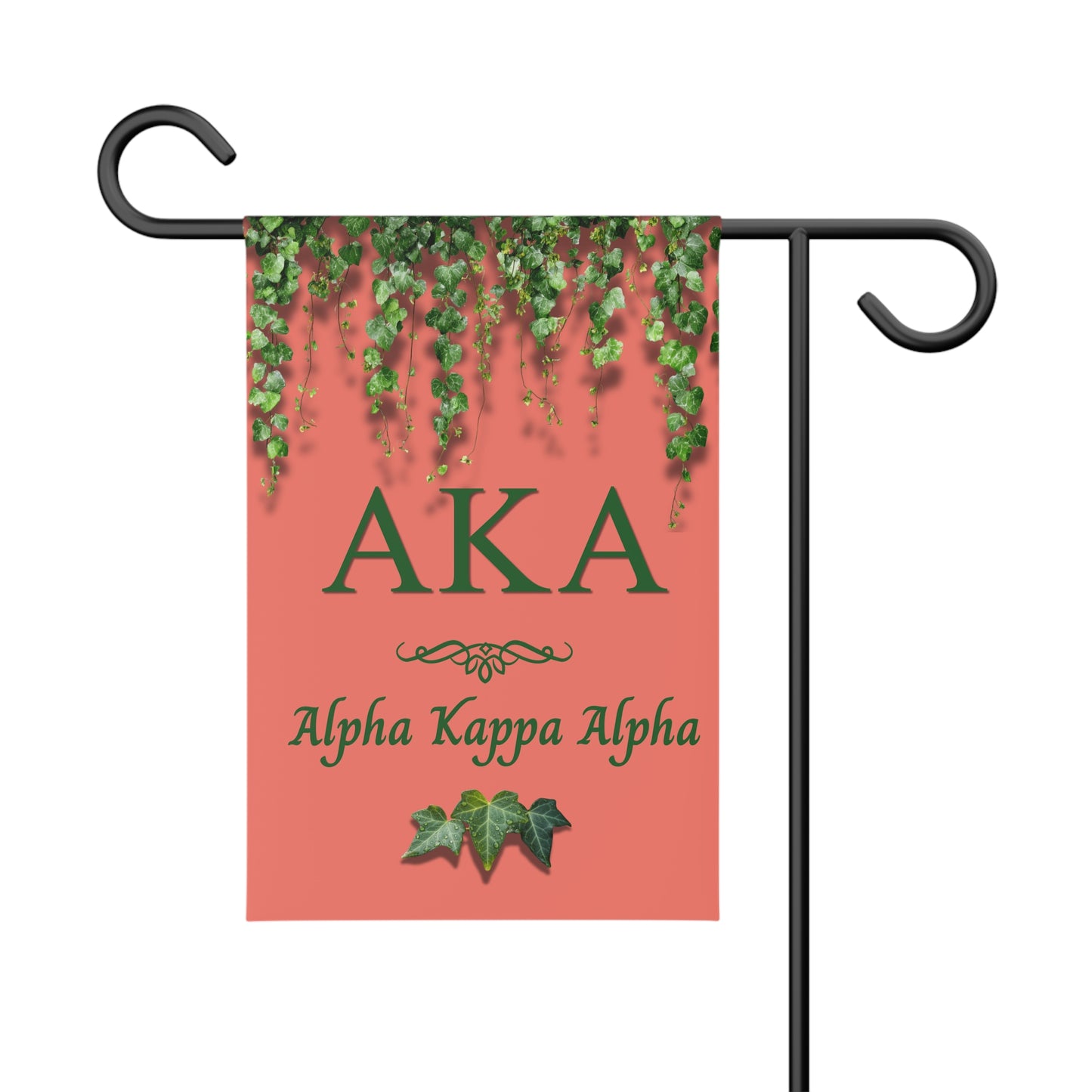 AKA Pink & Green Garden Banner with Ivy Design