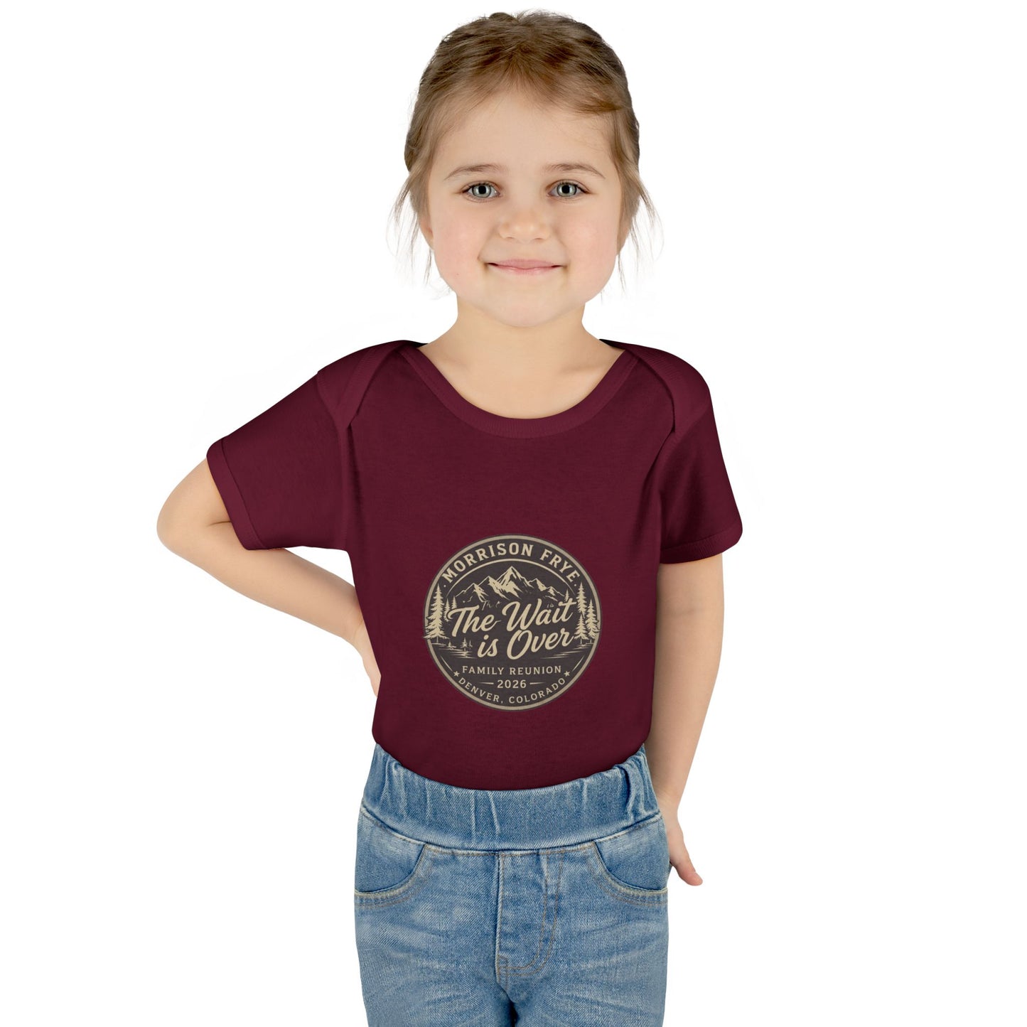 Morrison Frye Family Reunion 2026 Baby Onesie – “The Wait Is Over” | Denver, Colorado