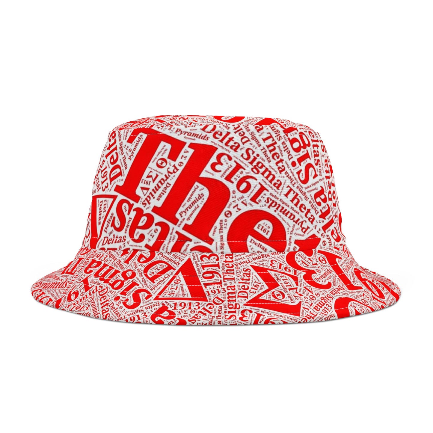 BGLO Collection Delta Sigma Theta (DST) Bucket Hat |  Delta Sigma Theta Sorority Diva Bucket Hat |  Red & White DST Bucket Hat