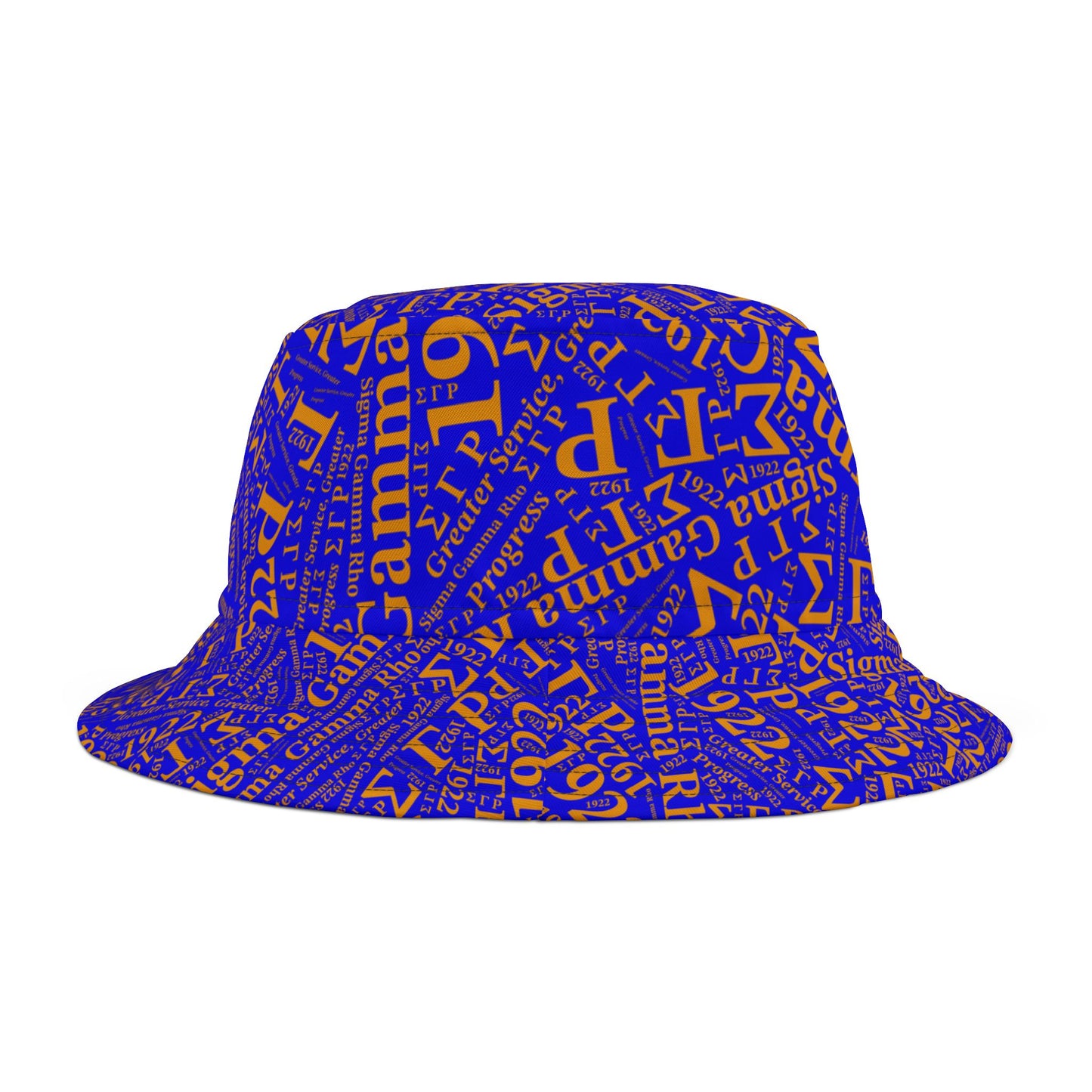 BGLO Collection Sigma Gamma Rho Royal Blue & Gold Printed Bucket Hat | The Pretty Poodle Accessory