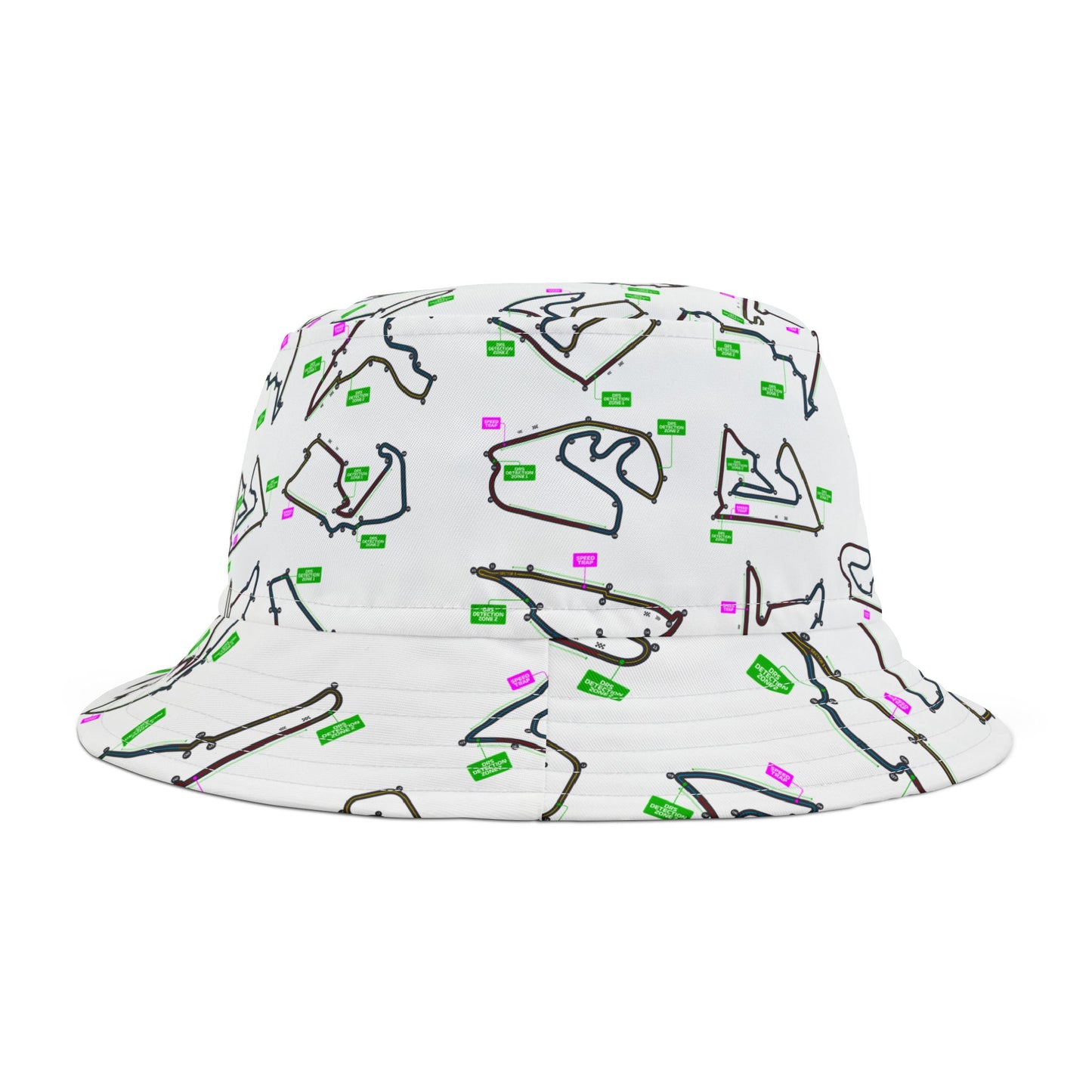 Formula 1 Racetrack Bucket Hat – White Adult Unisex Bucket Hat