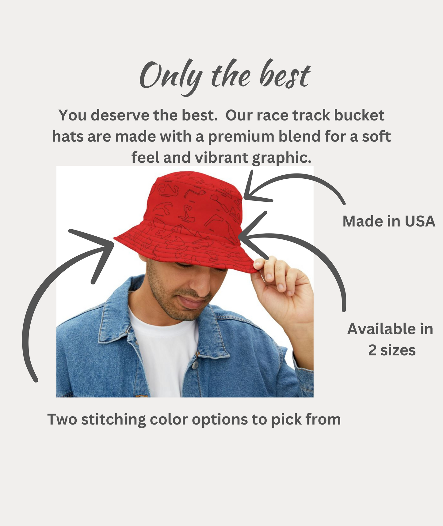 Formula 1 Racetrack Bucket Hat – Red Adult Unisex Bucket Hat