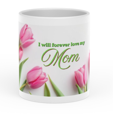 Pink Tulips with 'Mommy', 'Mom', or 'Mami' Script Mug Floral Mothers Day Ceramic Mug