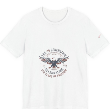 🇺🇸 250th Anniversary '76 Generation' Eagle Adult T-Shirt – Celebrating 250 Years of Freedom