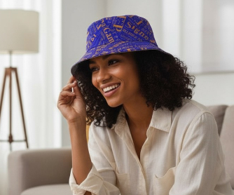 BGLO Collection Sigma Gamma Rho Royal Blue & Gold Printed Bucket Hat | The Pretty Poodle Accessory