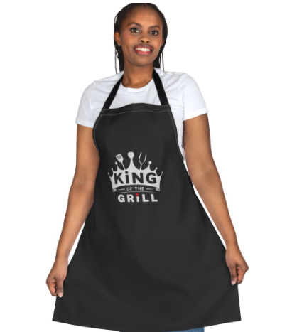 Personalized King of the Grill Apron | BBQ Crown Cooking Apron |  Grilling Gift for Dad